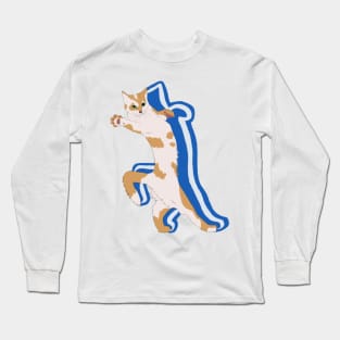 Aegean Cat Greece Flag Colors Long Sleeve T-Shirt